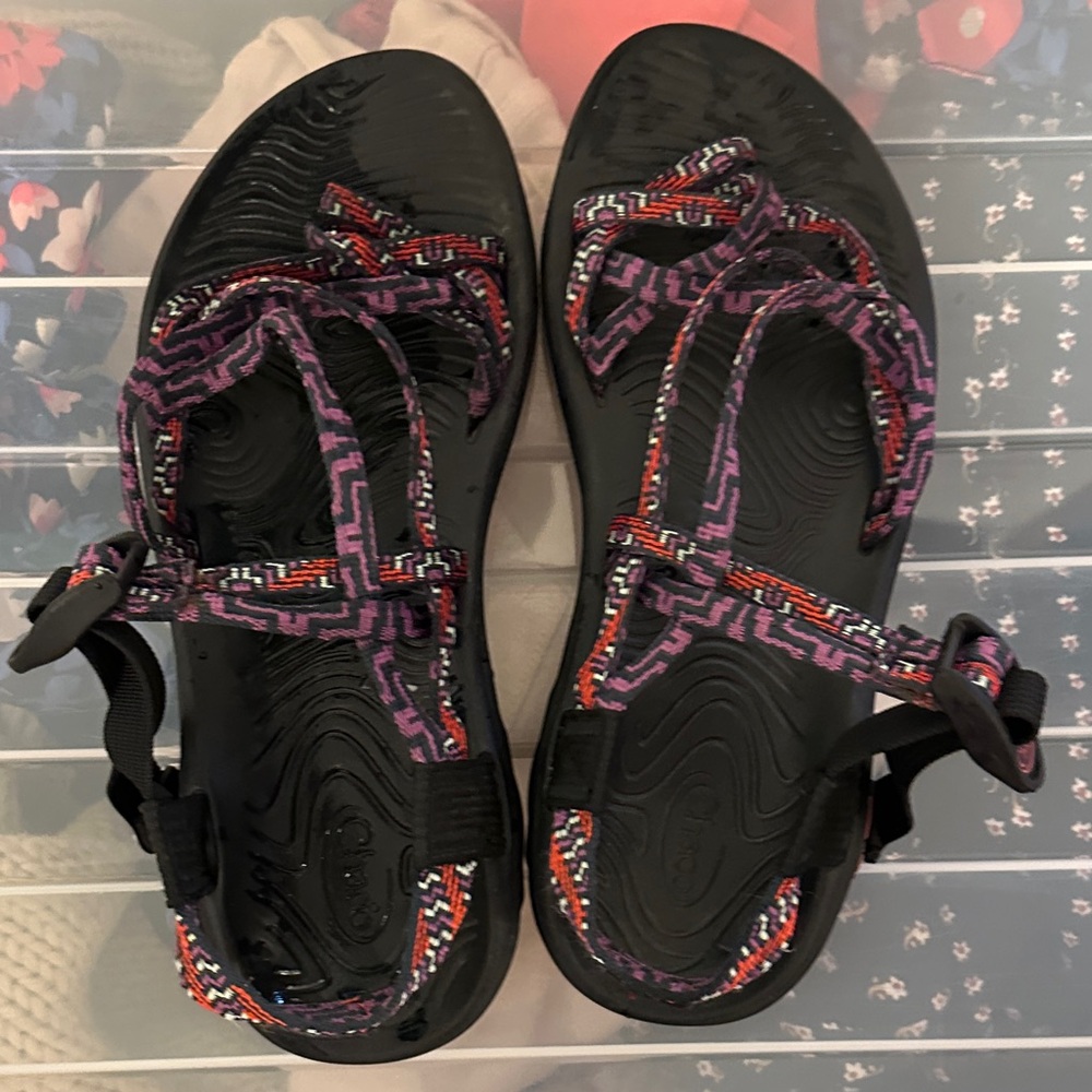 Chaco Black and Purple Women's Sandals